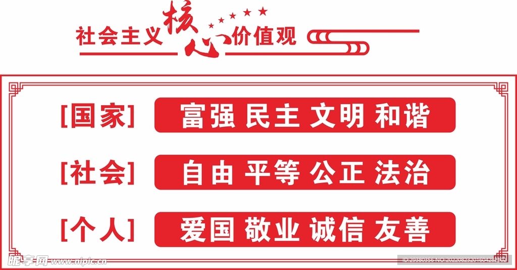 党建核心价值观文化墙