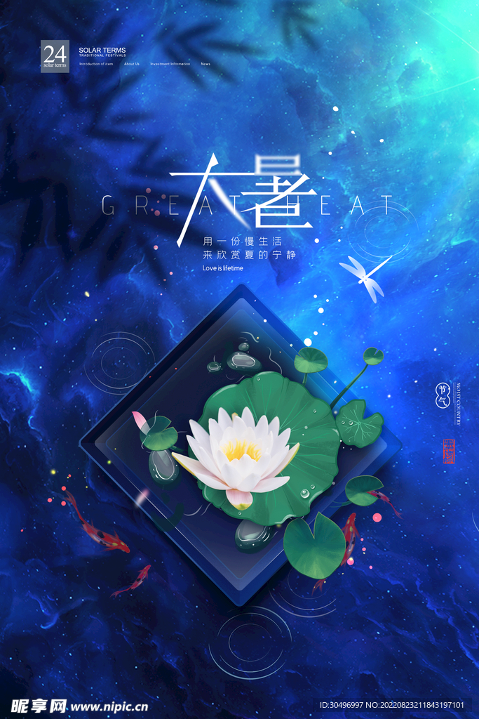 二十四节气大暑海报