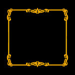 一个黄色欧式花纹方形边框
