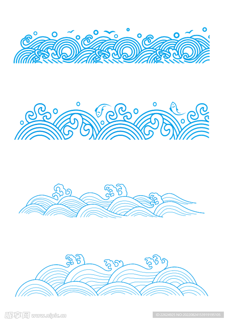 日式海浪素材