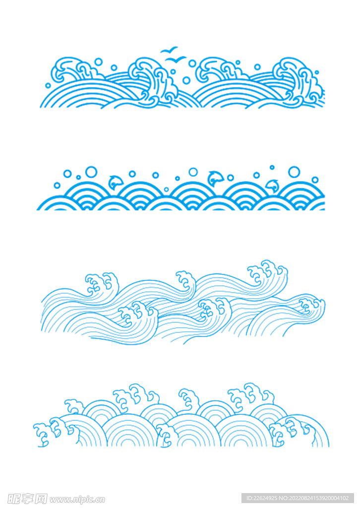 日式海浪传统素材