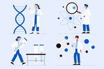 科学家科学研究扁平化人物插画