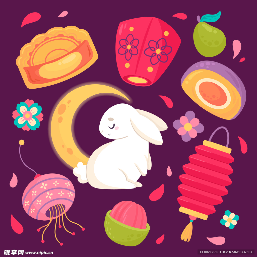 卡通中秋元素