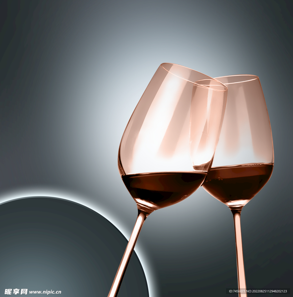 酒杯发光圆轻奢艺术挂画装饰画
