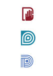 线条字母D 