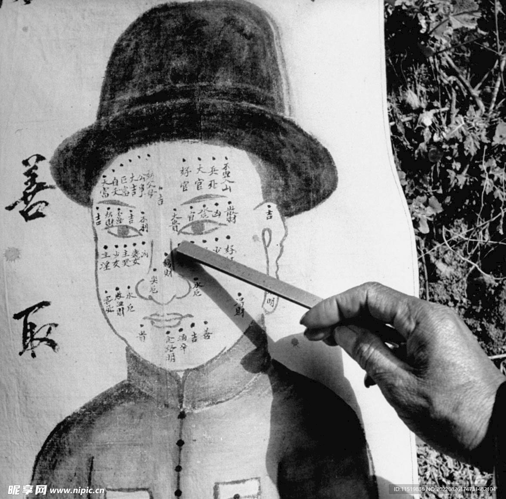 陕西老照片西安看痣相1947年