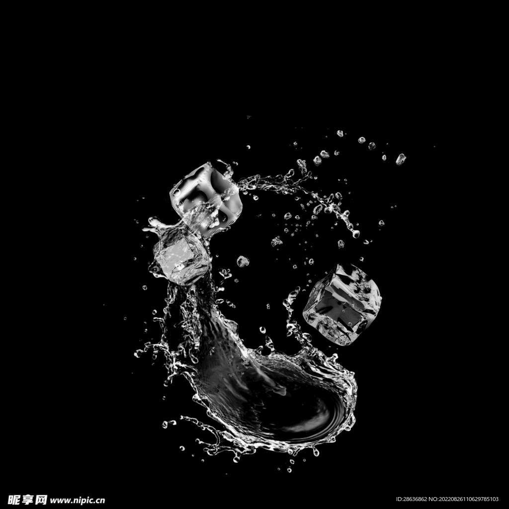 溅起的水花效果元素