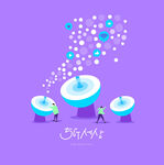 互联网电脑插画扁平等距