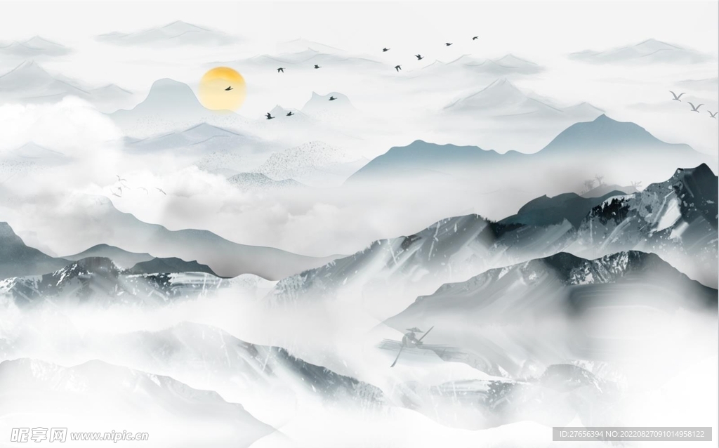 水墨山水画 