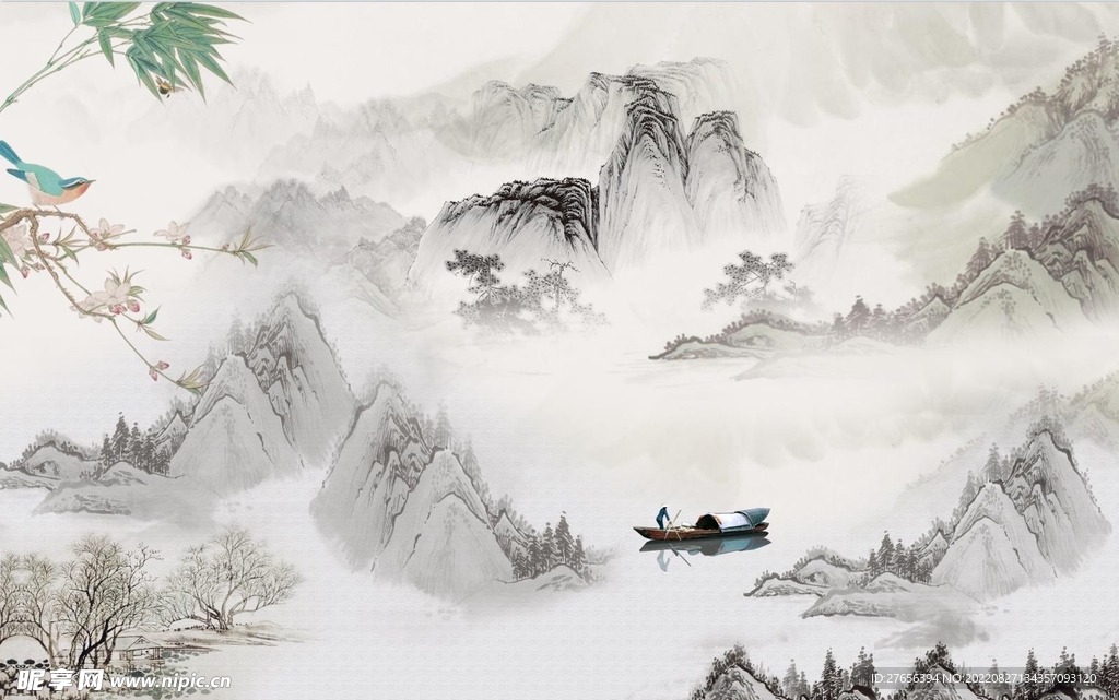 水墨山水画 