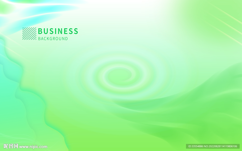 绿色梦幻花边线条渐变背景