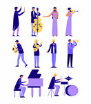 ai矢量乐队人物素材
