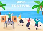 ai矢量夏日沙滩音乐节
