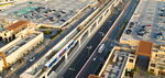 高清航拍鸟瞰迪拜城市轻轨风光