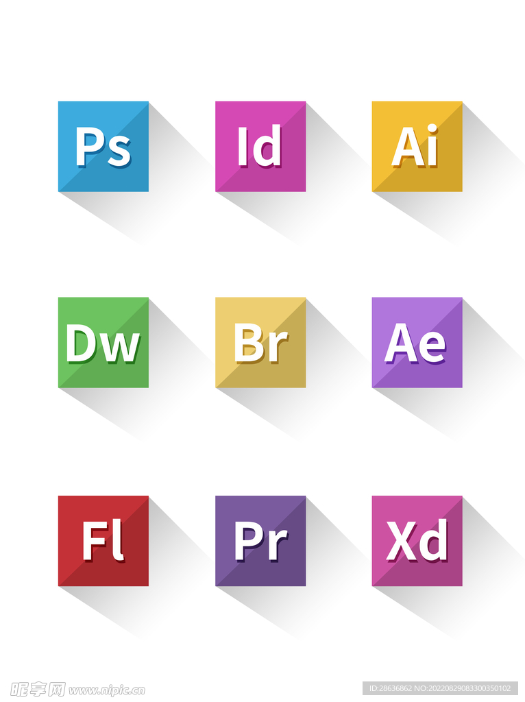扁平化Adobe图标