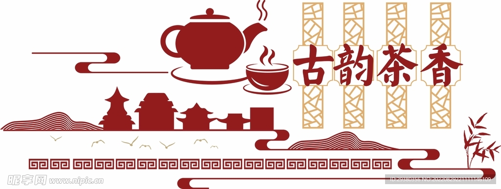 茶道中式文化墙
