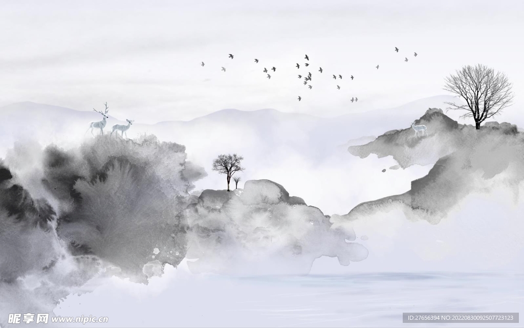 水墨山水画 