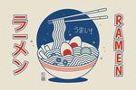 日式拉面创意矢量插画