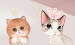 卡通猫水彩猫挂画装饰画