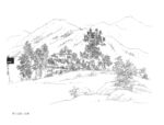 白描山水
