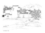 白描山水