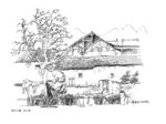 白描山水