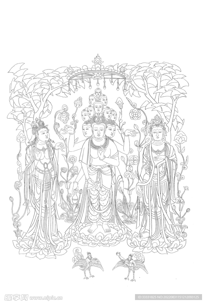 白描观音