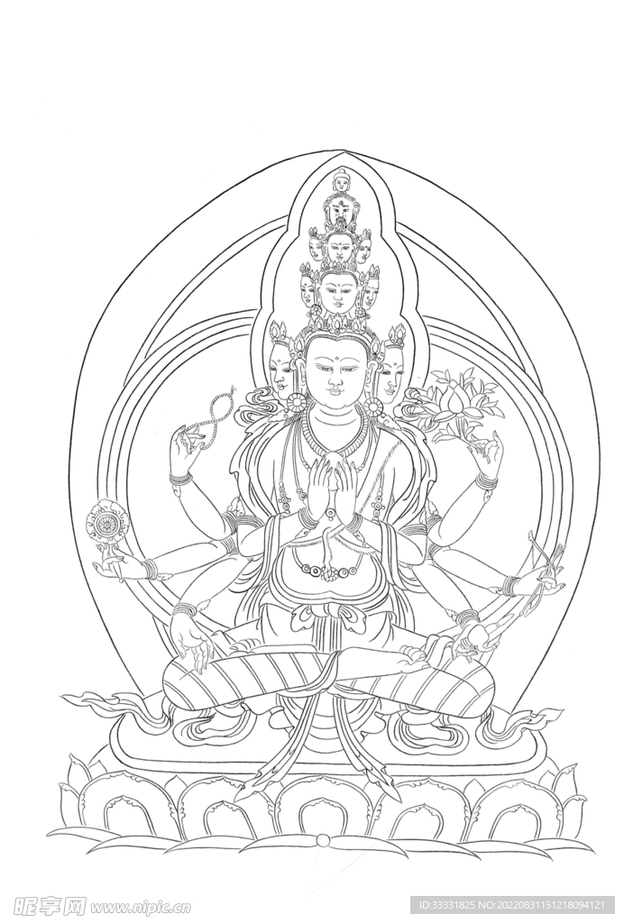 白描观音