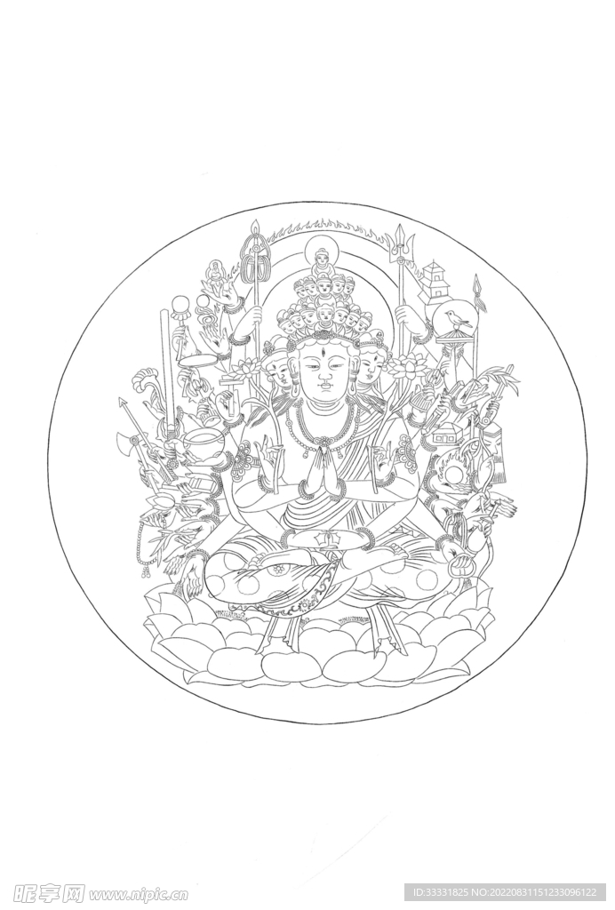 白描观音