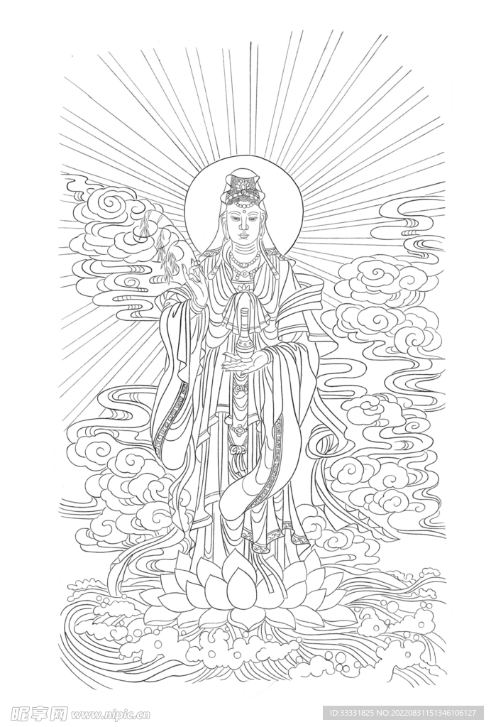 白描观音