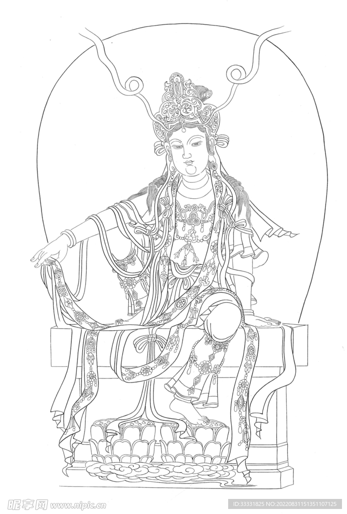 白描观音