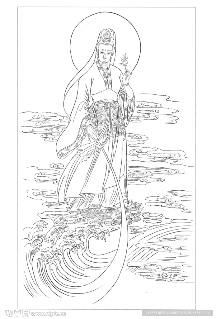白描观音