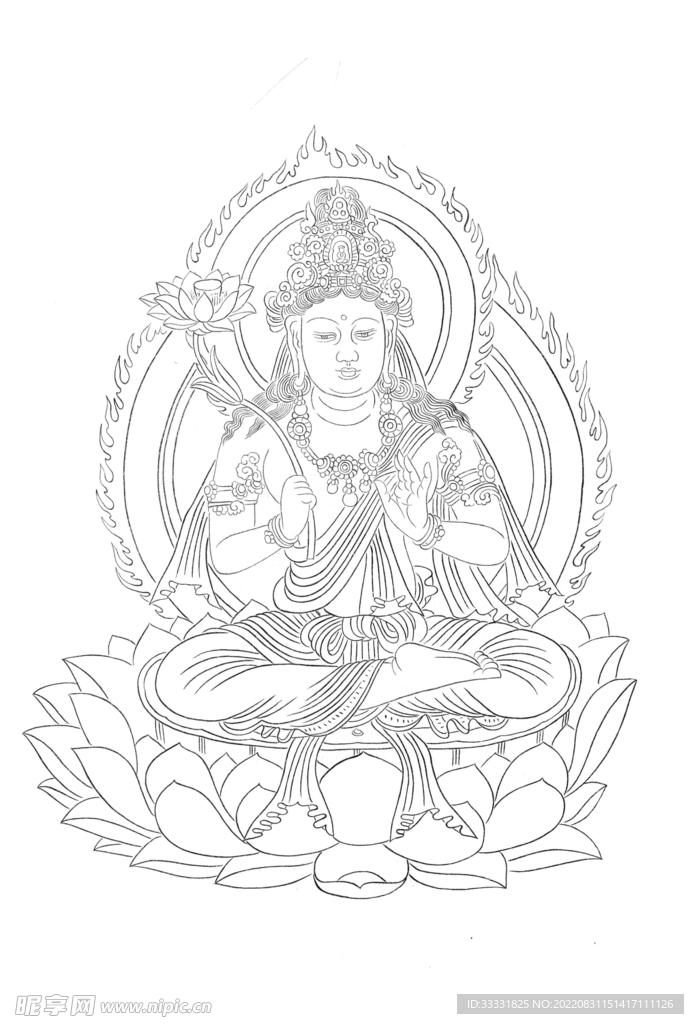 白描观音