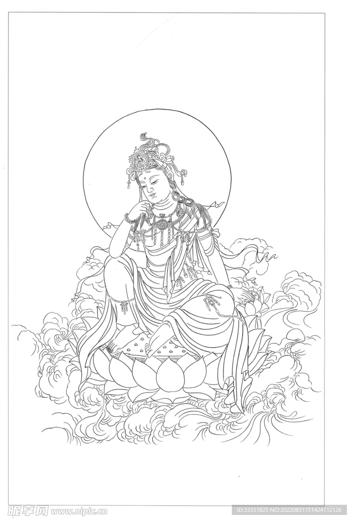 白描观音