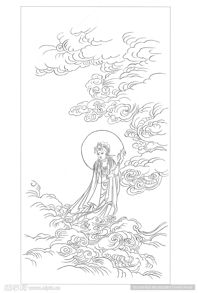 白描观音