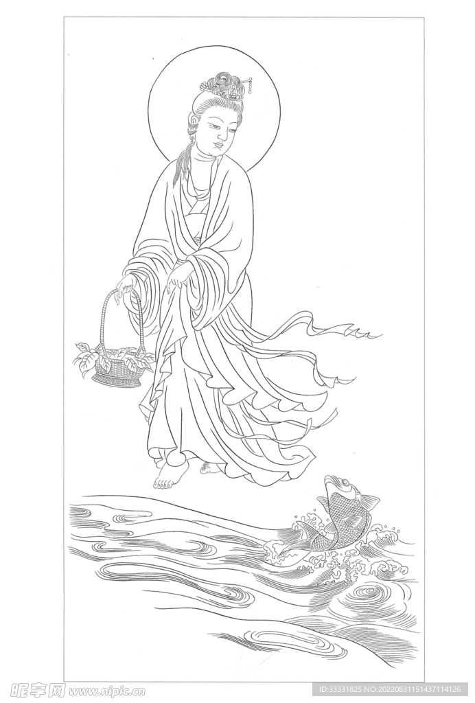 白描观音