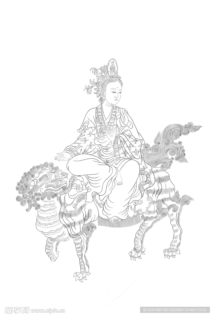 白描观音