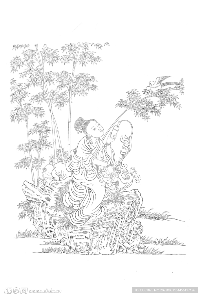 白描观音
