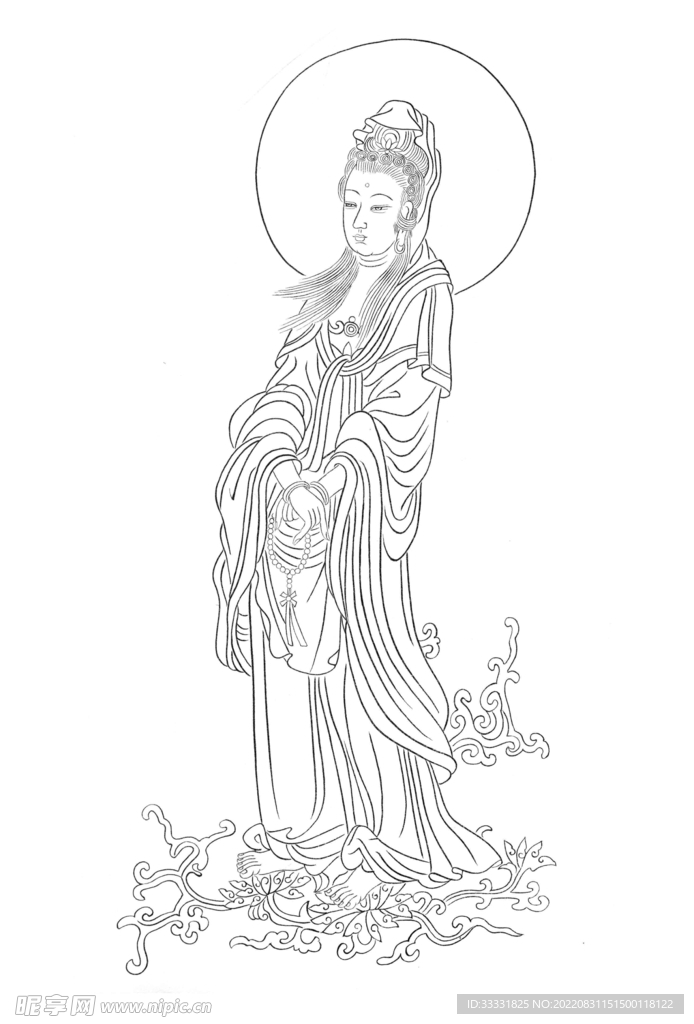白描观音