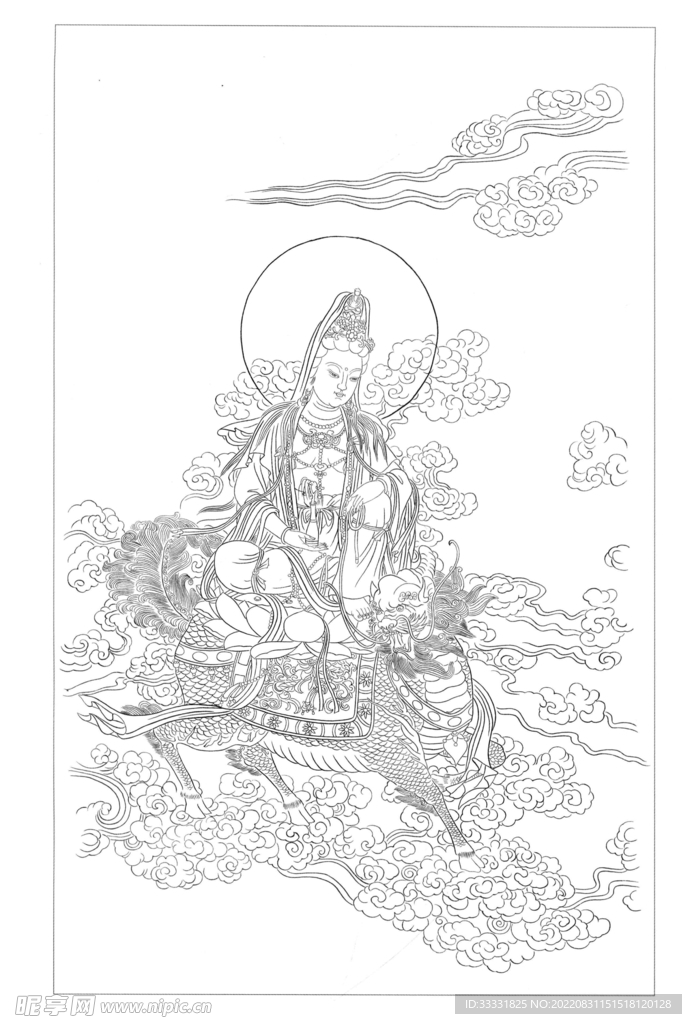 白描观音