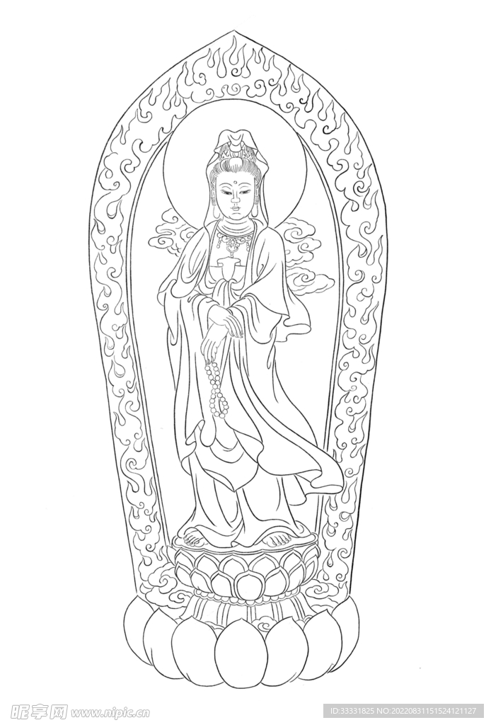 白描观音