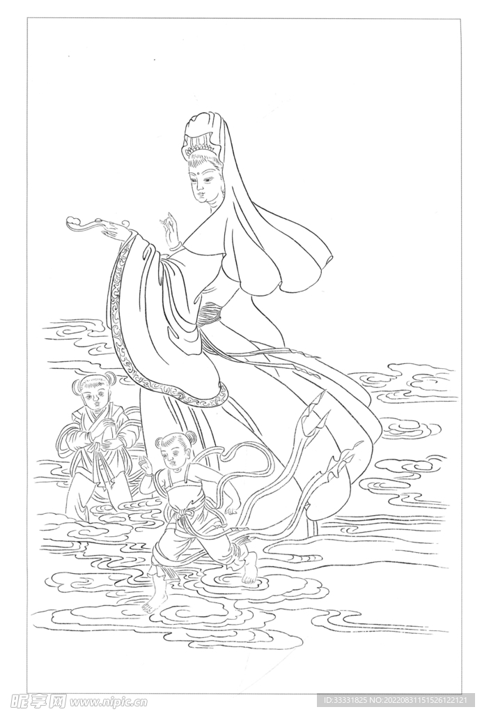 白描观音
