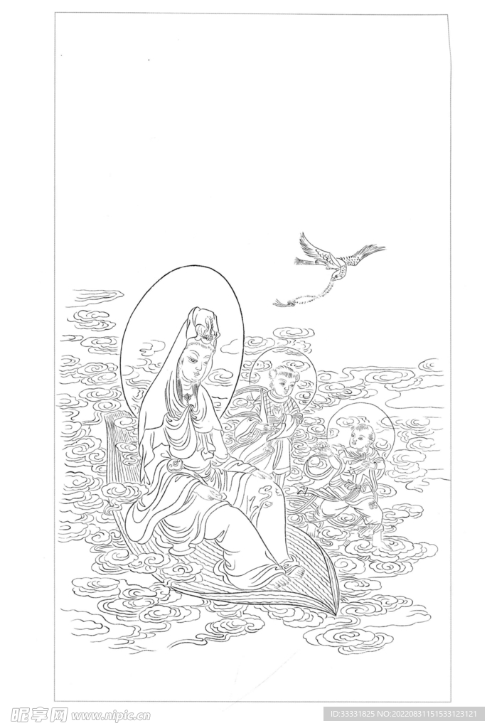 白描观音