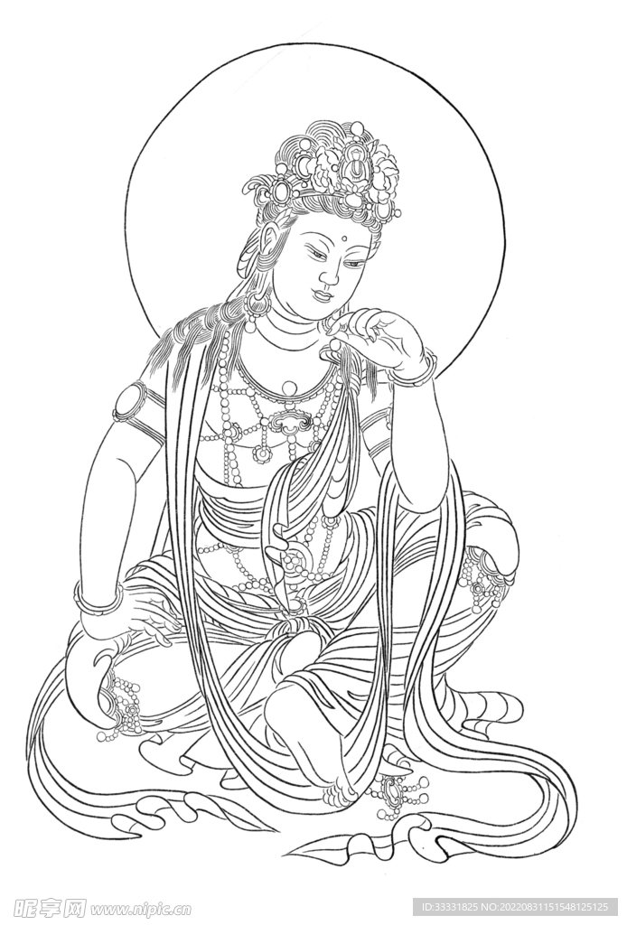 白描观音