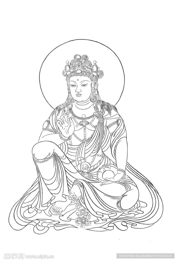 白描观音