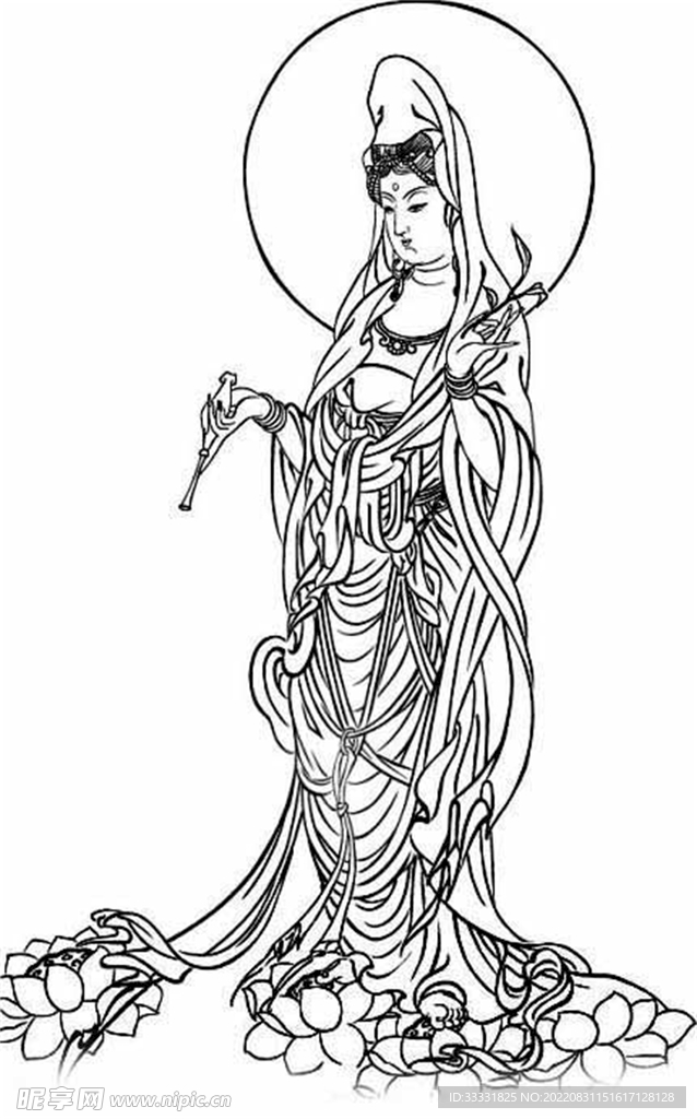 白描观音