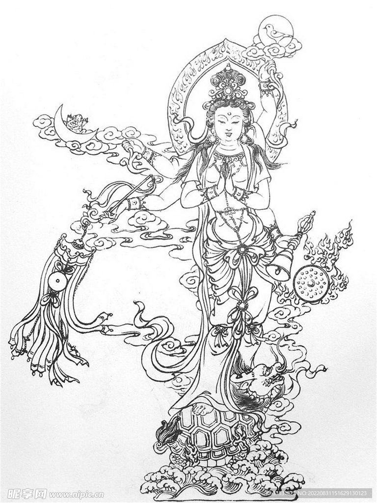 白描观音