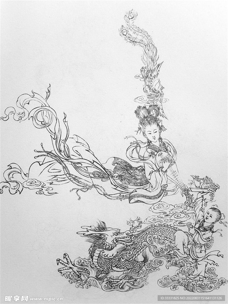 白描观音