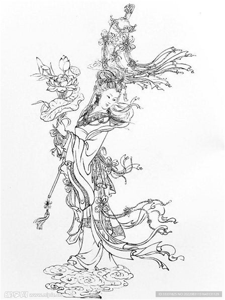 白描观音
