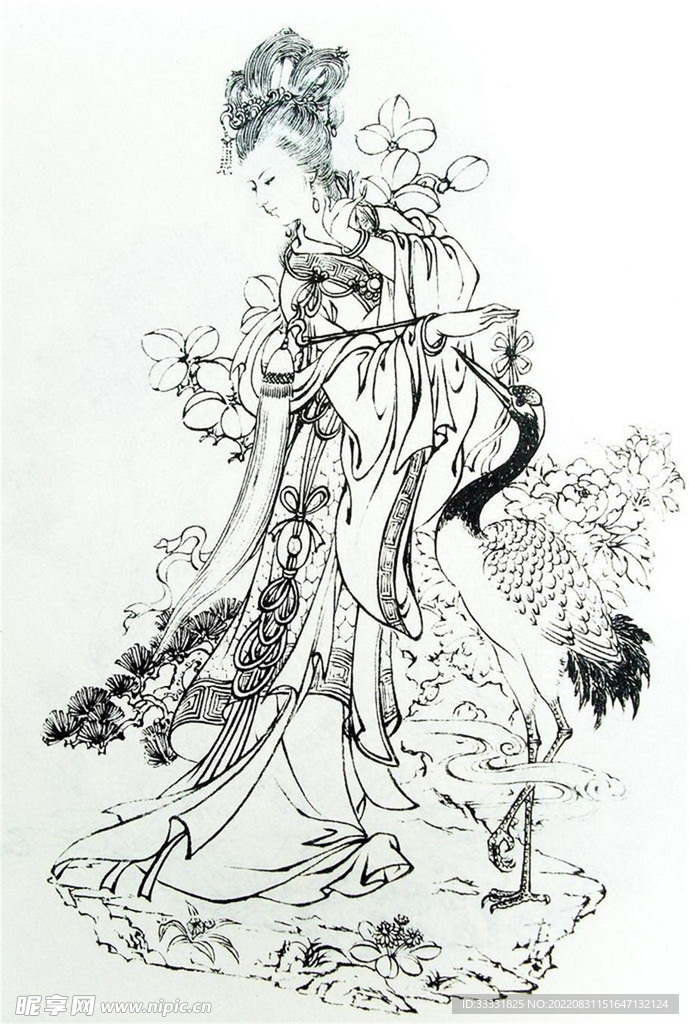 白描观音